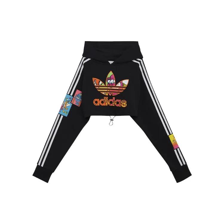Укороченная толстовка Jeremy Scott для женщин Черная (унисекс) Толстовки H53361