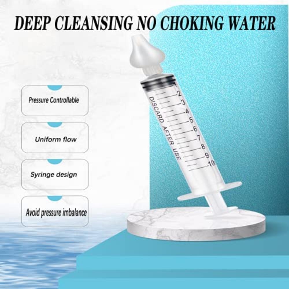 Pack of 2 Nose Shower 10 Ml Professional Nose Shower Syringe Nose Wash Cleaner Reusable Nasal Rinse Safe and Comfortable
