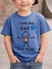 Summer Children's I Love My Dad This Much Letter and Simple Stroke Printed Gift Cute Cartoon T-shirt Round Neck Parent-child Top