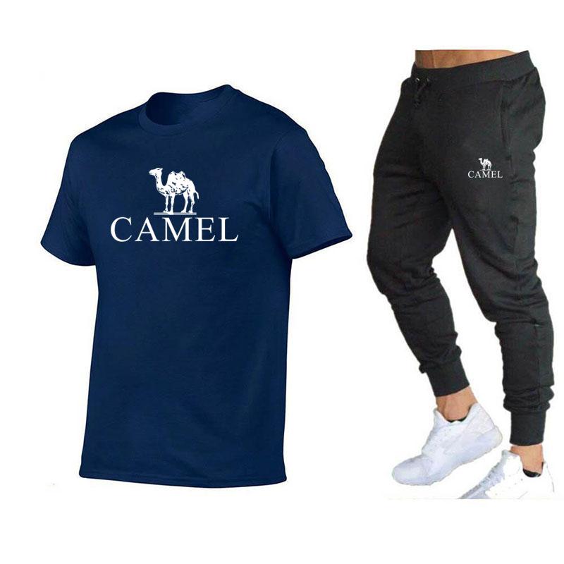 Camel Новая весенне-летняя мужская футболка, брюки, костюм из двух предметов, модный новый тренд, универсальный спортивный костюм для отдыха