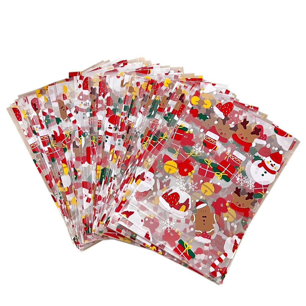 Прозрачный подарочный пакет с яблоками и конфетами на Рождество для пар