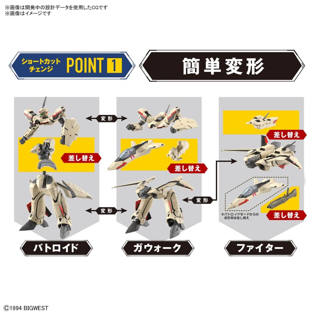 Пластиковая модель HG Macross Plus YF-19 в масштабе 1/100 с цветовой кодировкой