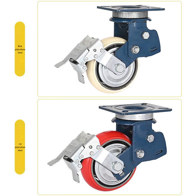 Heavy Duty 5-inch Double Spring Shock-absorbing Directional Caster Wheel