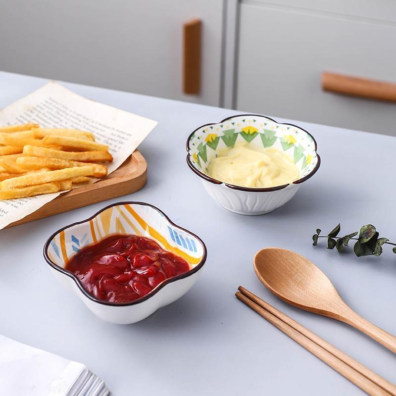 Креативная маленькая тарелка в американском стиле, соус, богемный стиль, маленькая тарелка с геометрическим узором, кухонная практичная приправа, столовая одежда