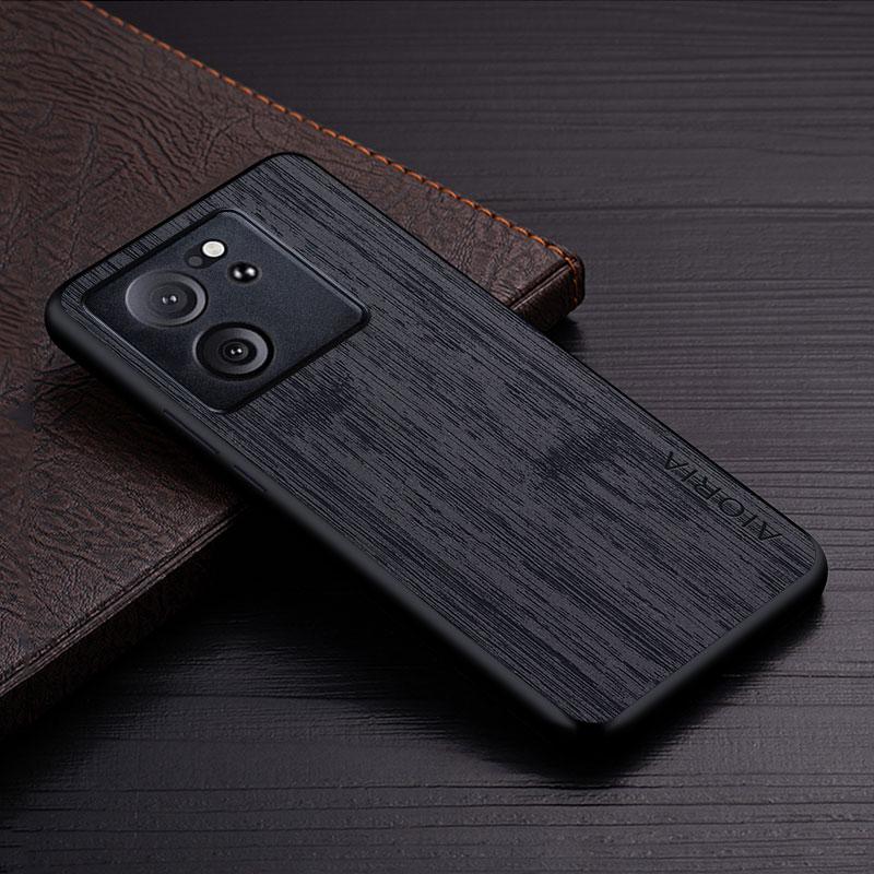 Case for Xiaomi 14 13 12 12S 11 10 13T 12T 11T Pro Ultra Lite Bamboo Wood Pattern Leather Phone Cover Luxury Cases
