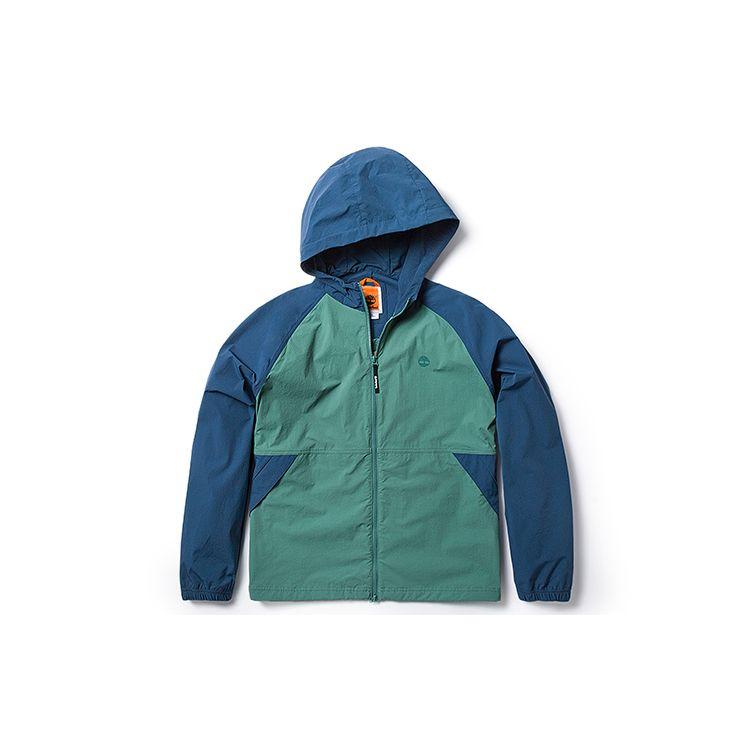 Timberland Ветровка с капюшоном в стиле колор-блок (зеленый и синий) A66EF-CL6