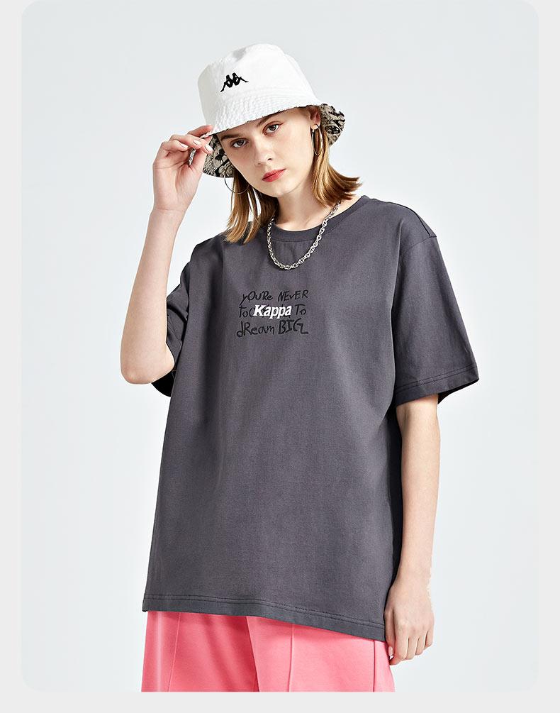 Kappa short sleeved couple sports T-shirt for men and women, loose casual round neck half sleeve summer