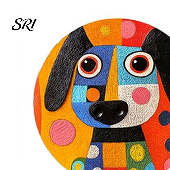 Anti-scalding Cup Holder 6 Pcs Cute Dog Coaster Handcrafted Thick Wood Coasters for Home Bar Stain Resistant Office Desk Farmhouse Decor