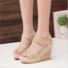 Women Shoes Summer New Open Toe Fish Head High Heels Wedge Sandals