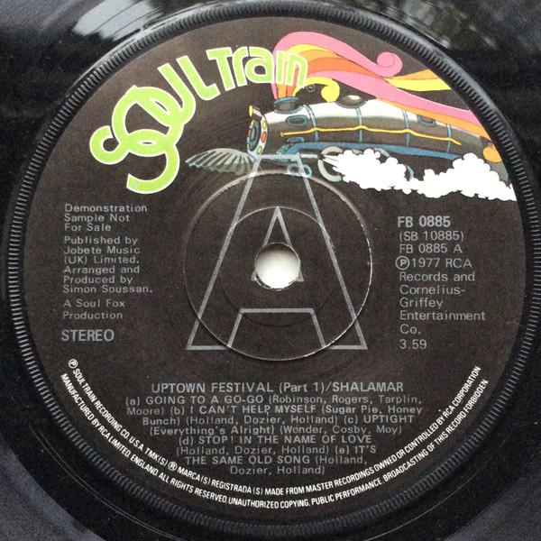 7-дюймовая пластинка SHALAMAR - Uptown Festival FB0885PROMO Soul Train 1977 UK Соул/Фанк Б/У