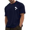 Men's Fashionable Casual Hawaiian Print Round Neck Short-Sleeved T-Shirt Top