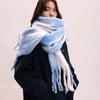 Mohair Plaid Wool Scarf Plush Long Shawl Fashion Winter Cashmere Scarves  Autumn Winter