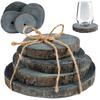 Decorative Wood Slices with Bark Set of 4 pcs Vilde