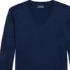 Polo Ralph Lauren Весна-Лето 23 Однотонный Свитер с V-образным вырезом и Вышитым Логотипом Мужской свитер Темно-Синий MNPOSWE16821108-410