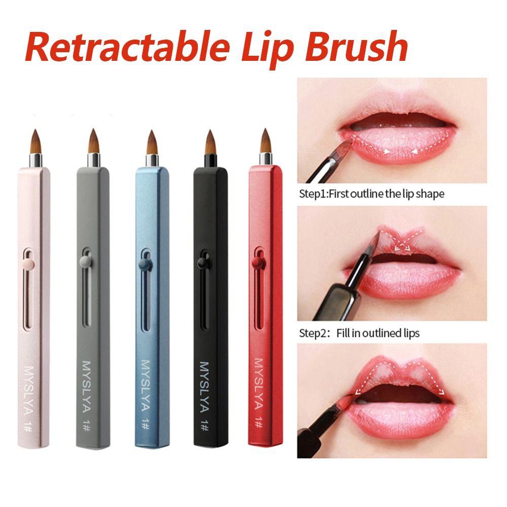 Capped Eyeshadow Applicator Cosmetic Brush Lip Gloss Brush Retractable Lip Brush Lipstick Brush