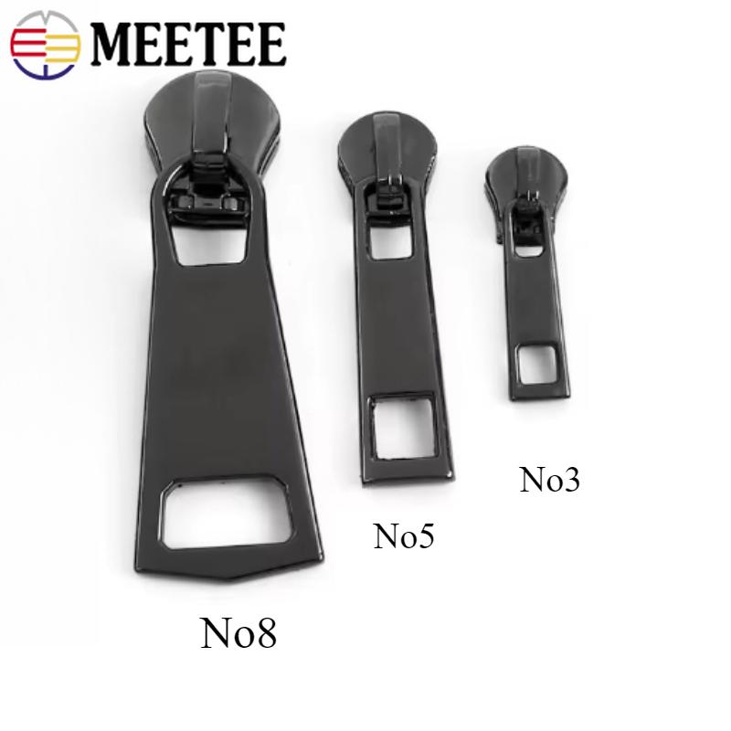 Meetee 5/10 шт. №3 №5 №8 Металлический бегунок для молнии Швейные молнии Ползунок для одежды Сумки Карманные молнии Ремонт DIY Аппаратные аксессуары