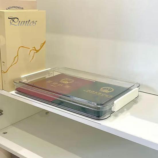 Прозрачный органайзер для документов, пыленепроницаемый с крышкой, удобная ручка, прозрачный контейнер для хранения