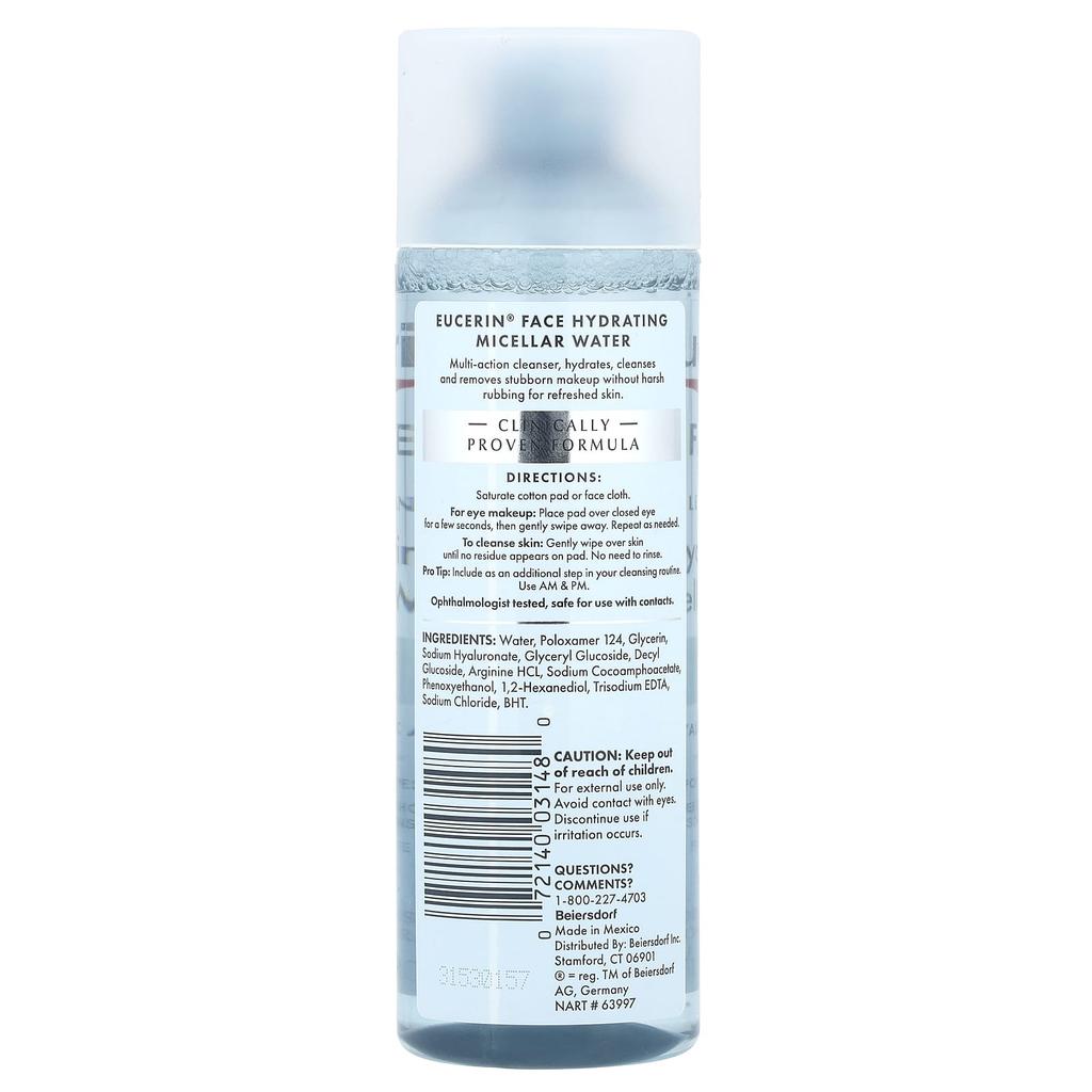 Hydrating Micellar Water + Hyaluronic Acid, Fragrance Free, 200 Ml (6.8 Fl Oz)