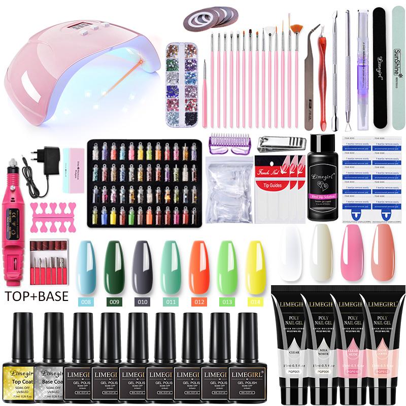 Маникюрный набор, набор гель-лаков для ногтей, набор полуперманентных лаков, набор гель-лаков с УФ-лампой, полный набор для маникюра