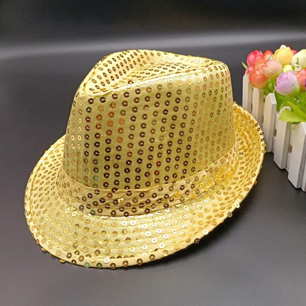 Sequins Panama Cap Shiny Dance Performance Hat Durable Jazz Hat Men Women