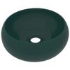 VidaXL Round Luxury Washbasin Countertop Toilet Sink Bathroom Kitchen Cloakroom Home Interior Green 147003