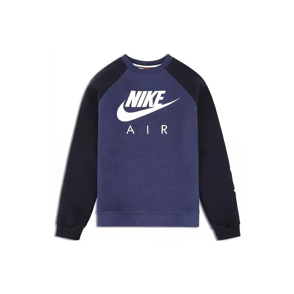Nike Свитшот с круглым вырезом и принтом логотипа в виде буквы и цветных блоков Детский свитшот темно-синего цвета 903650-473