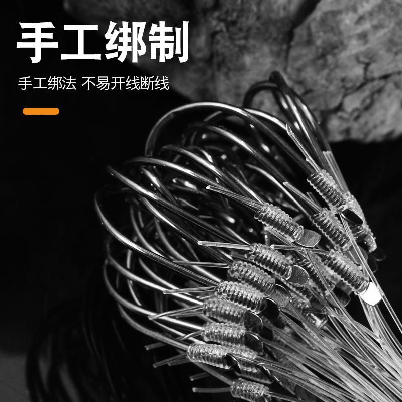 Marushi fish hook barrel tied finished product with line single hook No. 8-26 sea fishing barbed sub-line hook large object fishing hook sea rod