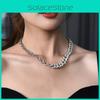 Elegant Diamond-encrusted Titanium Steel Necklace For Fashionable Unisex Accessories