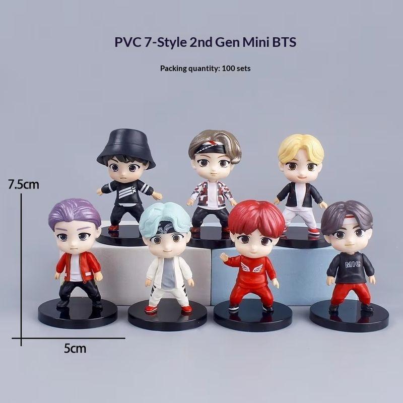 Вся серия Bangtan Boys 7 шт./Набор Фигурки Действия Кукла Модель Игрушка Rm Jin Suga Jhope Jimin V Jungkook Идол Милые Коллекционные