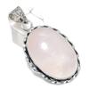 Natural Rose Quartz Gemstone 925 Sterling Silver Jewelry Pendant 2.09" S4d86