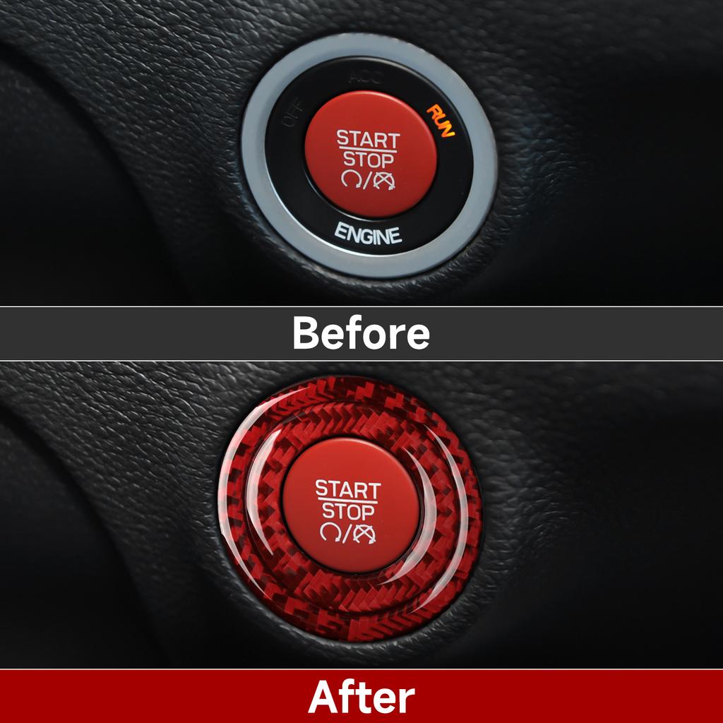 Для Dodge Challenger 2015 2016 2017 2018 аксессуары автомобильный двигатель кнопка запуска двигателя кольцо отделка из углеродного волокна