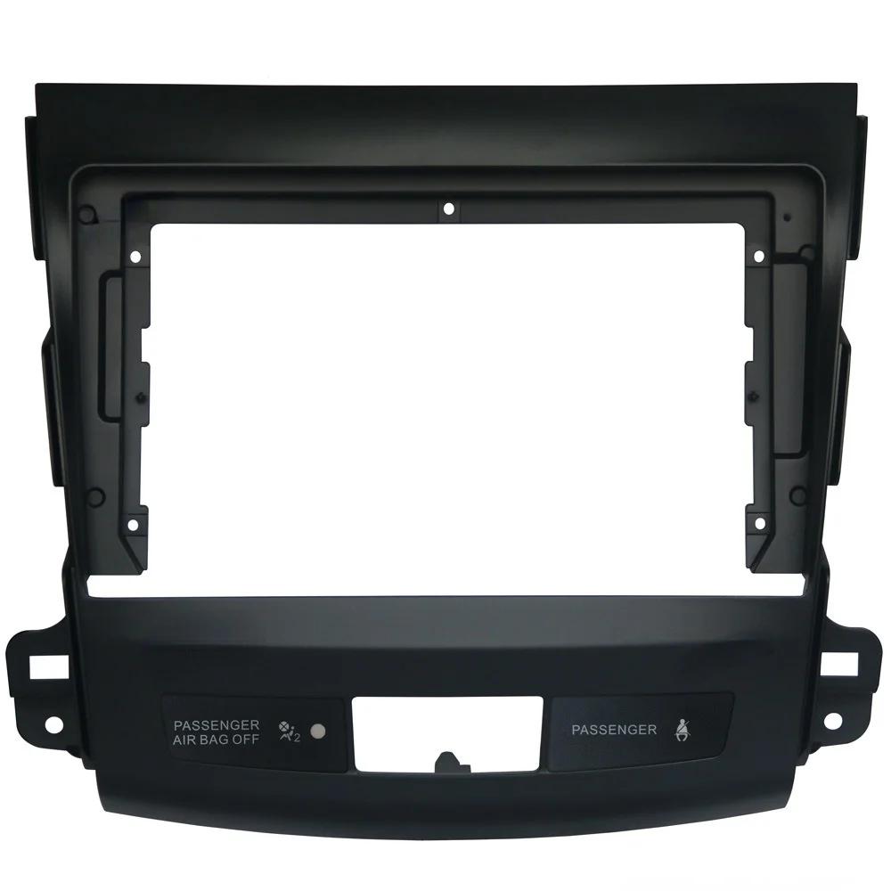 Radio Fascia Fit for MITSUBISHI OUTLANDER 2008-2012 9 INCH Stereo DVD Player Install Surround Trim Panel Audio Frame Cover Bezel