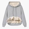 Womens Warm Winter Coat Thick Wool Hooded Jacket with Fur Lining Sweatshirt Top
