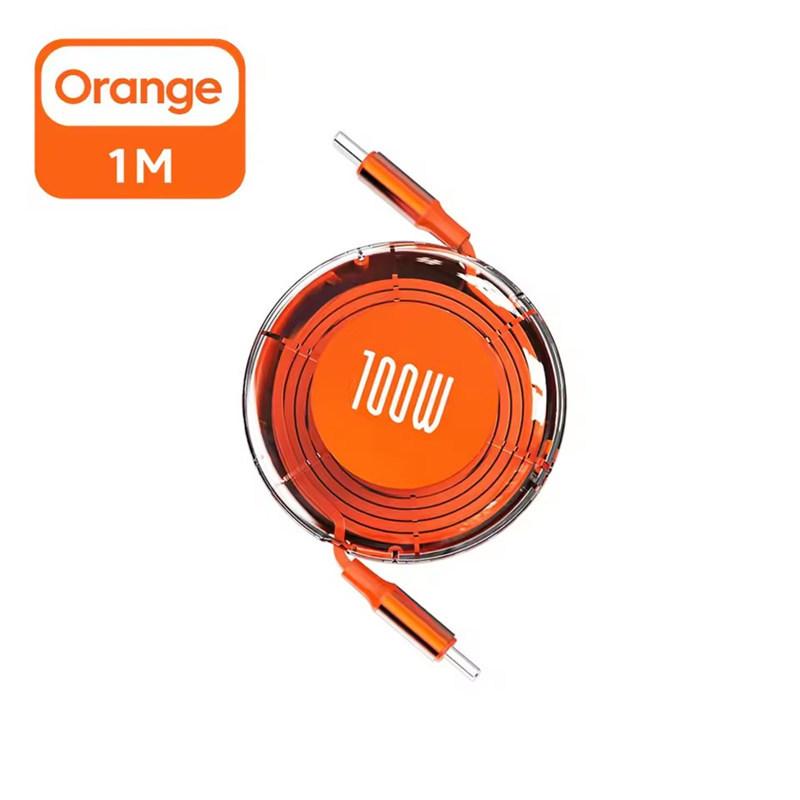 Выдвижной кабель PD 100 Вт USB Type C - Type C для быстрой зарядки USB C - USB C кабель для iPhone 15 Huawei Tablet Laptop