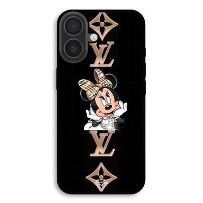 Чехол для телефона - MANIACASE - iPhone 17 - Силикон TPU - Гибкий - Минни LV черный