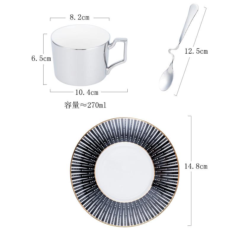 Зеркальное отражение в титаново-серебряной кофейной чашке с логотипом на заказ, европейская кофейная чашка, набор чашек для послеобеденного чая
