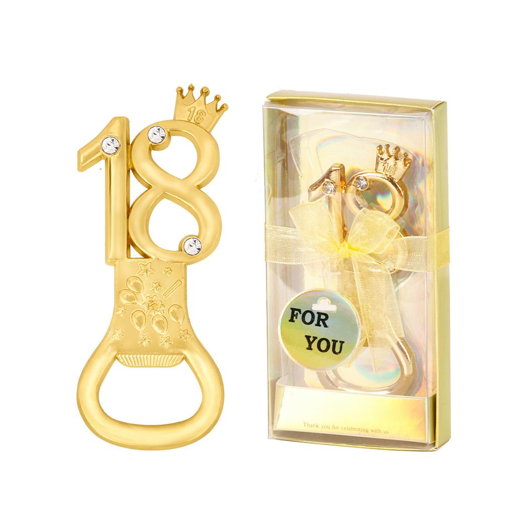 Открывалка для пива с цифрами, персонализированная открывалка для крышек, золотой инструмент для открывания бутылок, принадлежности для вечеринок на дни рождения и годовщины