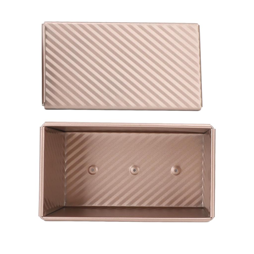 Универсальная форма для выпечки хлеба из углеродистой стали, подходит для духовки и посудомоечной машины (золото) с крышкой