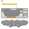 Проводной игровой механический набор клавиатуры Tenkeyless с витым кабелем, подставкой для запястий, возможностью горячей замены, темно-серый, красные переключатели, компактная 87-клавишная игровая клавиатура, все клавиши без