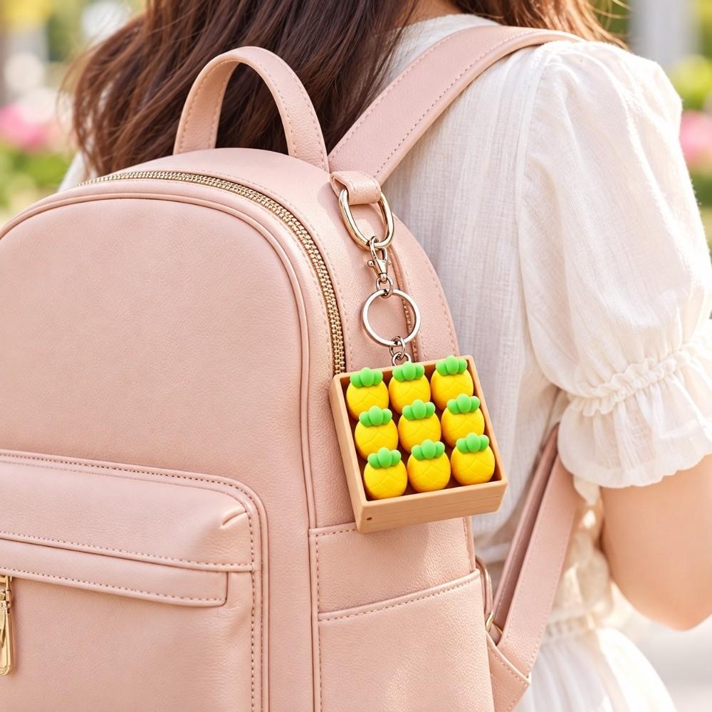 NineGrid Fruit Keycaps Clicker Simulation Keyboard Pendants Press Button Keychain Backpack