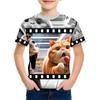 Летний топ с круглым вырезом и принтом в виде 3D-кота, модные и повседневные детские футболки для мальчиков с короткими рукавами