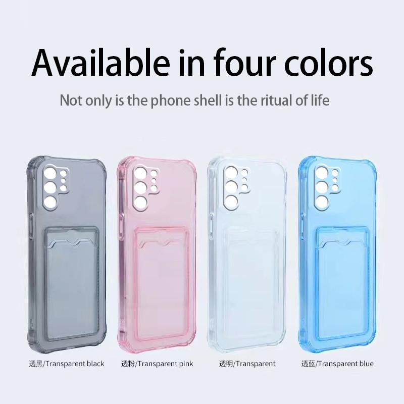 Прозрачный чехол-кошелек с отделением для карточек и мягким силиконовым чехлом для Samsung Galaxy S21 S22 S23 S24 Ultra Plus