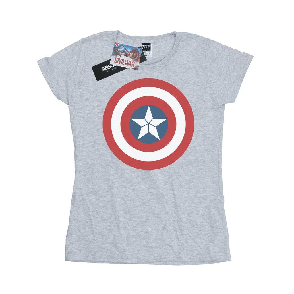 Marvel Womens/Ladies Captain America Civil War Shield Cotton T-Shirt