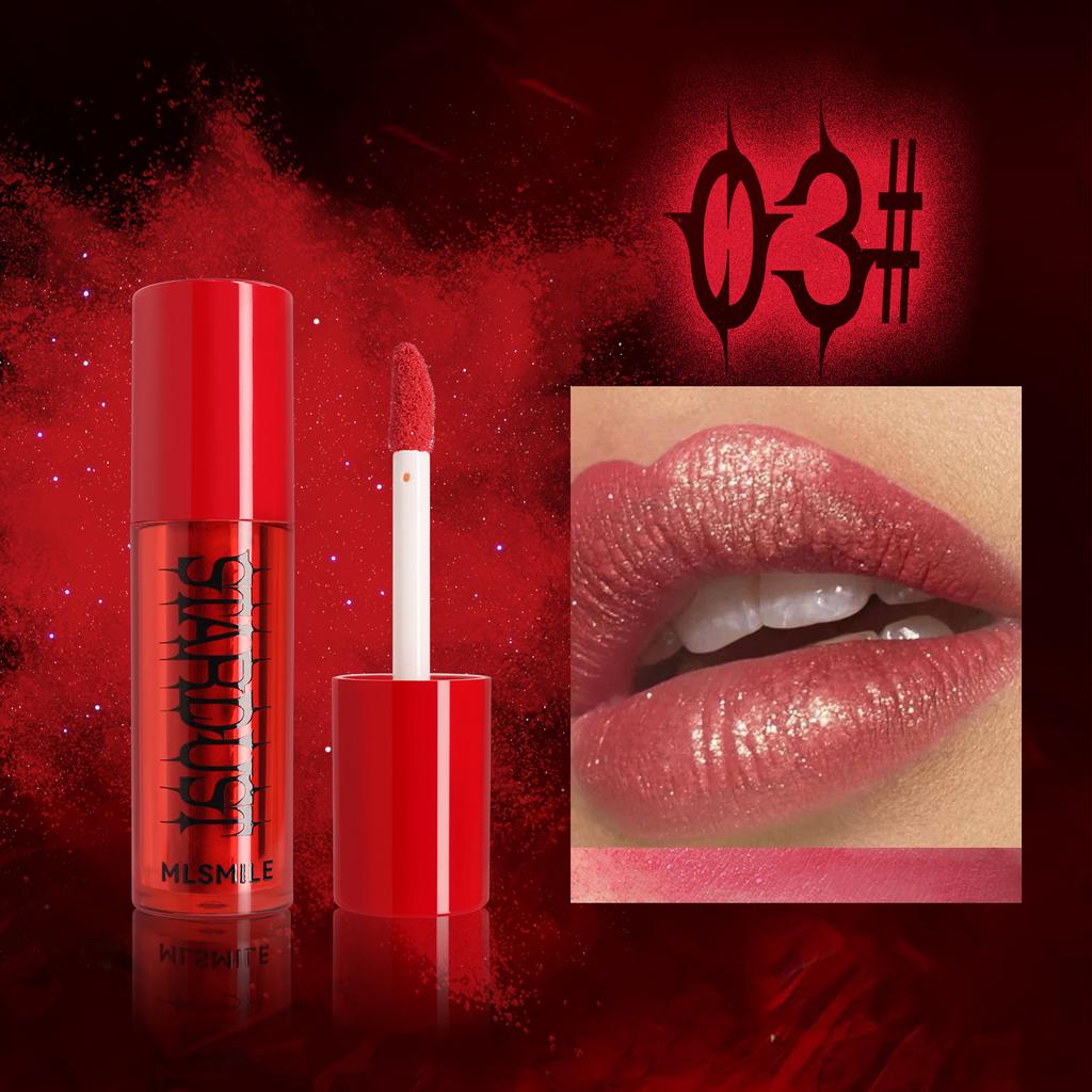 MLSMILE Multi-color Velvet Matte Misted Surface Pearl Fine Glitter Lipstick Powder Coated with Water for Easy Color Lip Glaze Halloween