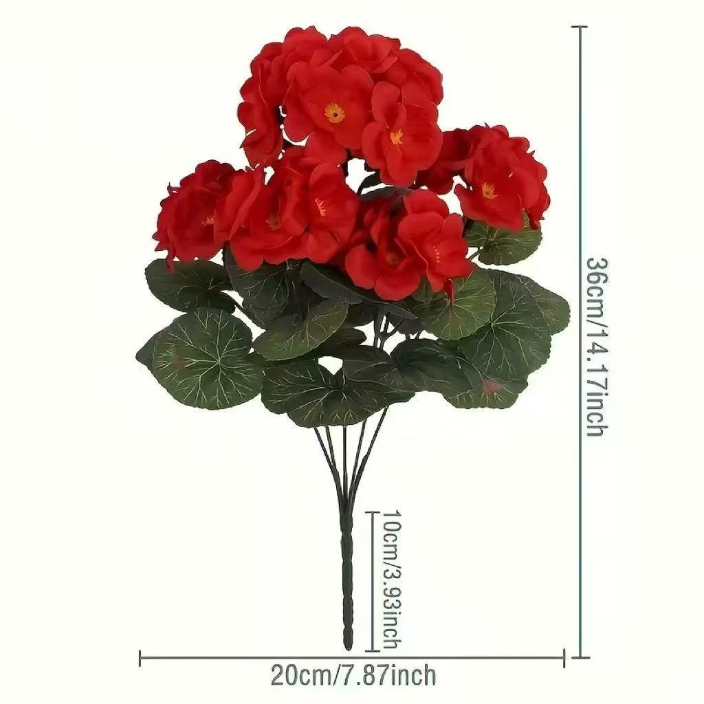 10Pcs Artificial Begonia Flowers Silk Hydrangea Bouquet Fake Floral Bush For Wedding Home Garden Decoration