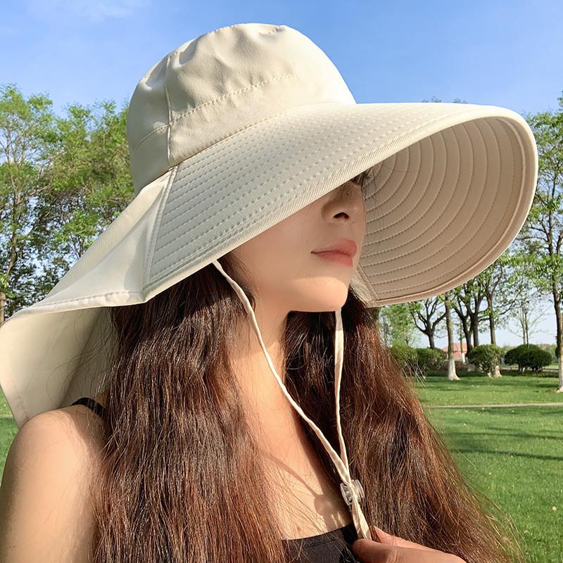 Wide Brim Sun Hat For Women Summer Uv Protection Neck Covering Stylish Design