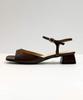 Circle Essential Mid-Heel Sandals (Brown)