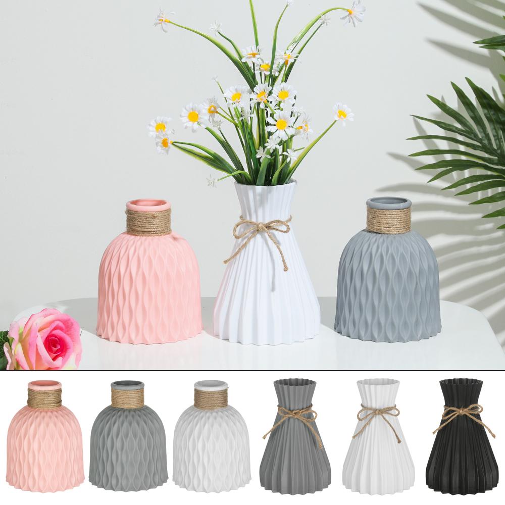 Европейская свадебная антикерамическая ваза для цветов в форме ротанга, простая композиция из корзин, пластиковые вазы