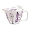 J-kitchens Tea Pot with Tea Strainer, 240ml Capacity, 1-2 Person Capacity, Hasami Ware, Made In Japan, Leaf Pattern, Purple, S173681