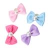 20pcs Small Dog Puppy Dots Faux Pearl Bow Pattern Hair Rope Hair Band for Dogs Cats